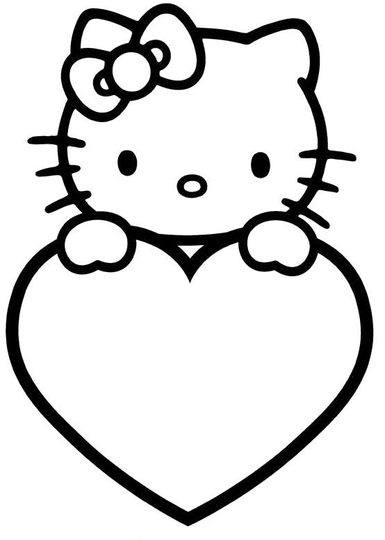Happy Valentines Day From Hello Kitty Coloring Page For Kids ...
