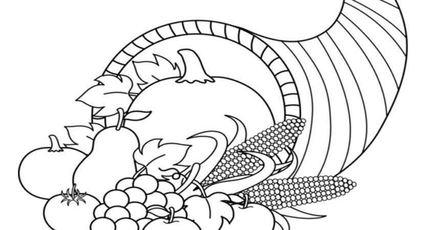 Free Printable Cornucopia Coloring Page - Coloring