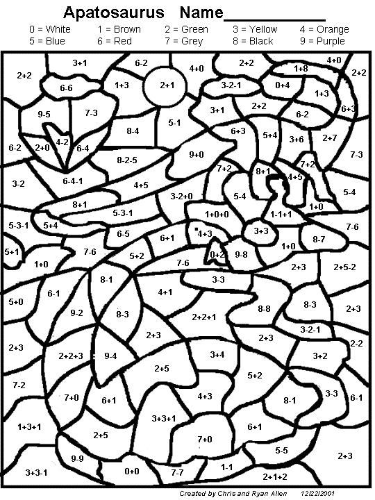mystery math picture for childrens to answer guess and color title ...
