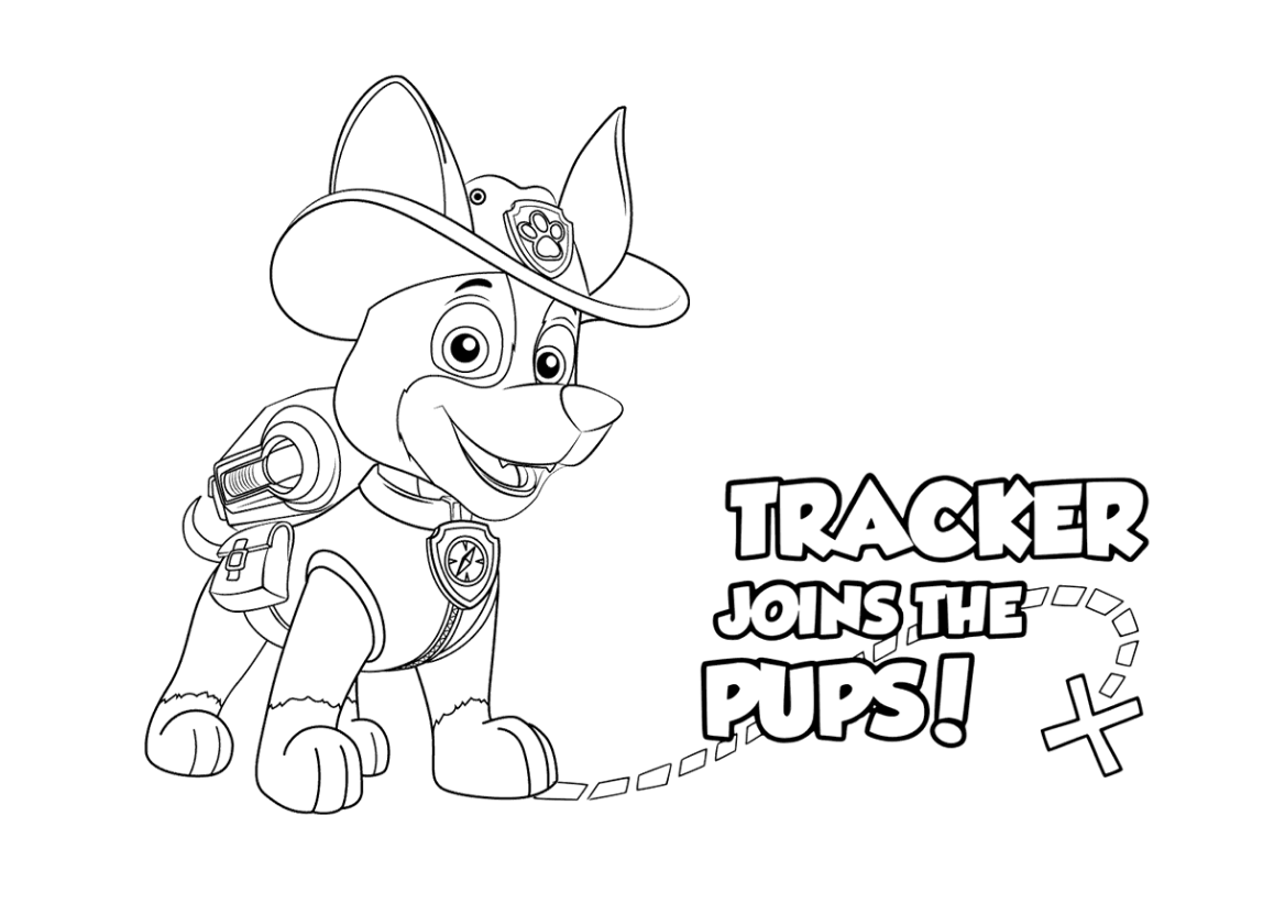 PAW Patrol Tracker Joins the Pups Coloring Page