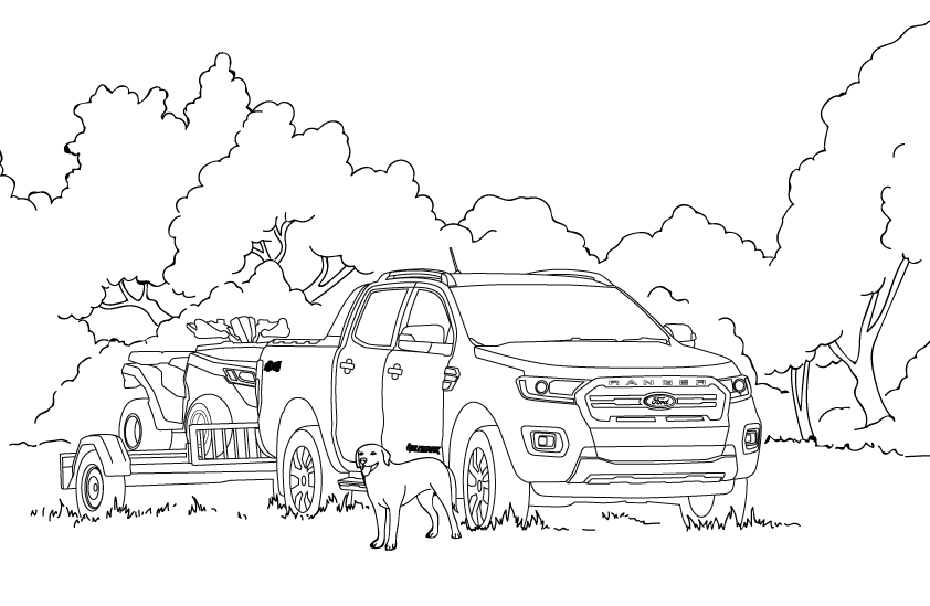 Ranger coloring book with trailer to print and online