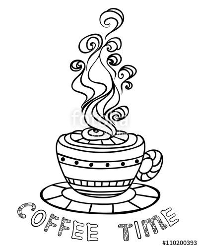 Coloring Pages | A Cup of Coffee Coloring Page