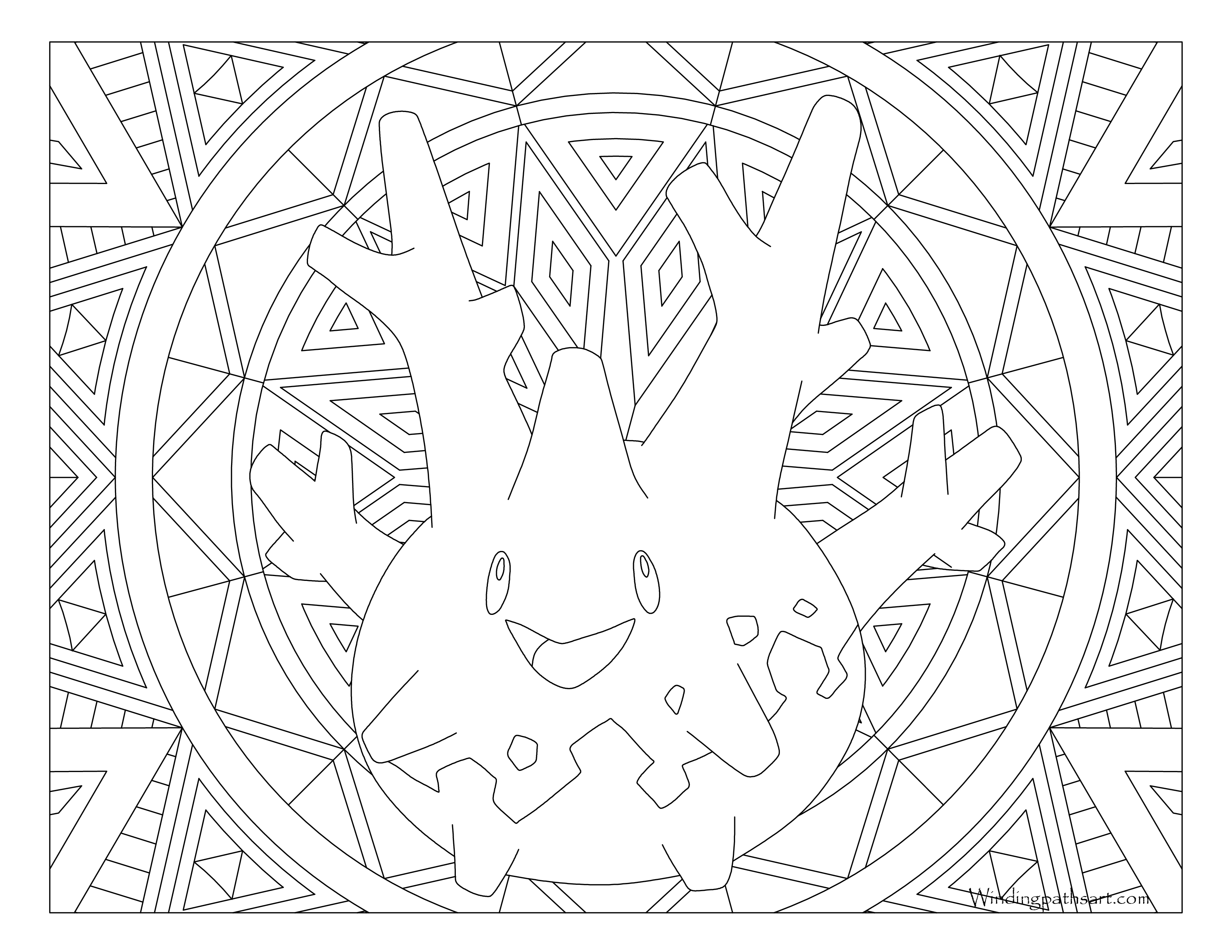 222 Corsola Pokemon Coloring Page · Windingpathsart.com