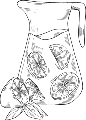 Jug of Lemonade coloring page | Free Printable Coloring Pages