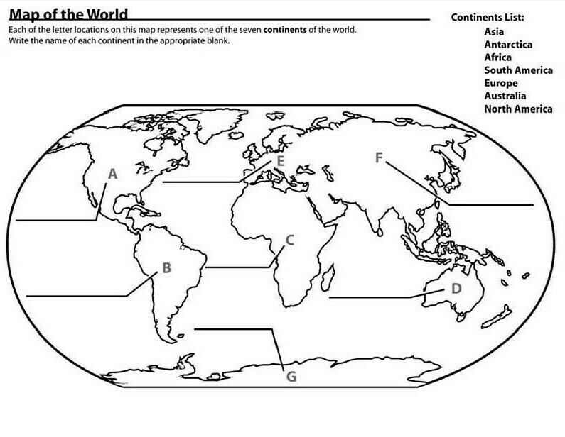 Best World Map Coloring Page With Labels