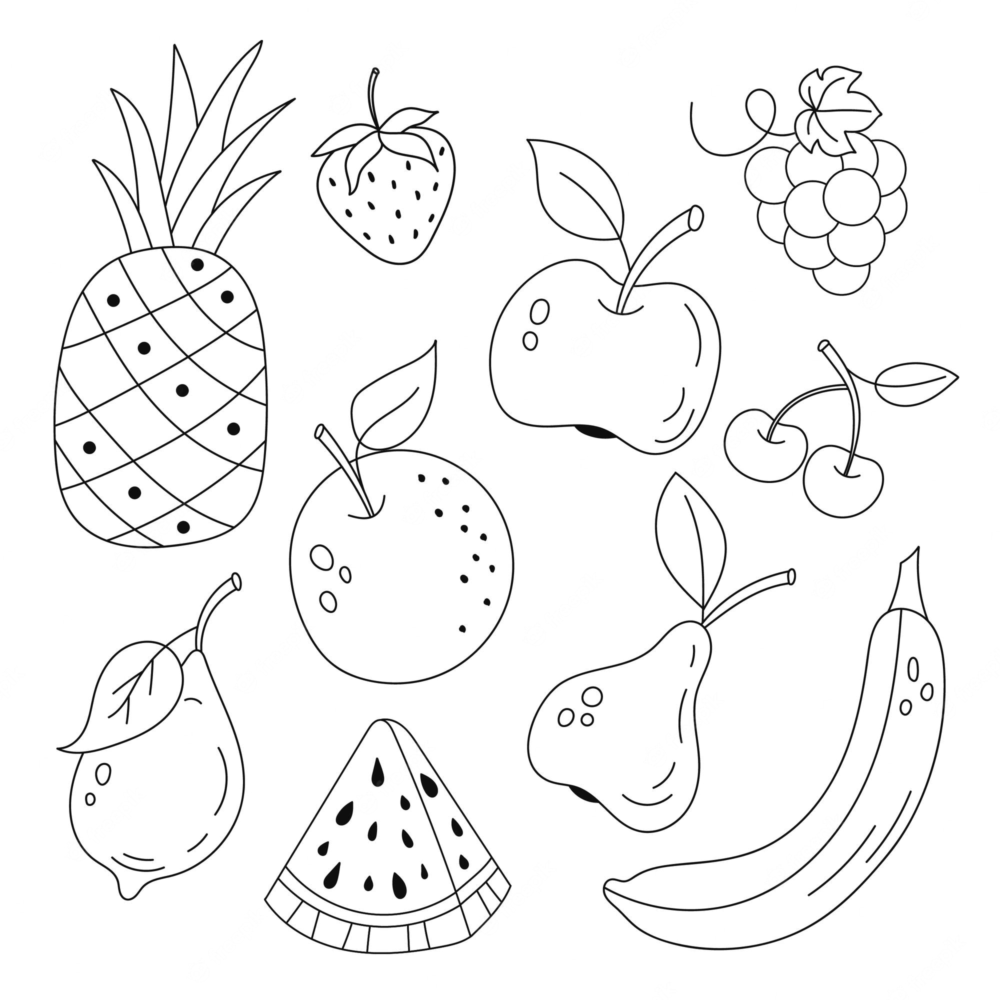 Page 2 | Fruits coloring pages Vectors & Illustrations for Free Download |  Freepik