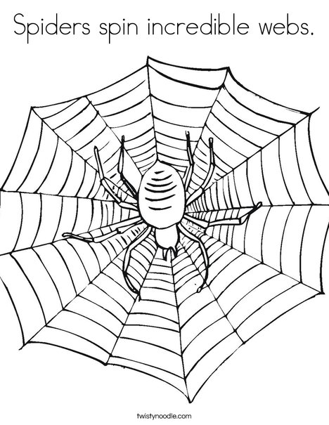 Spiders spin incredible webs Coloring Page - Twisty Noodle