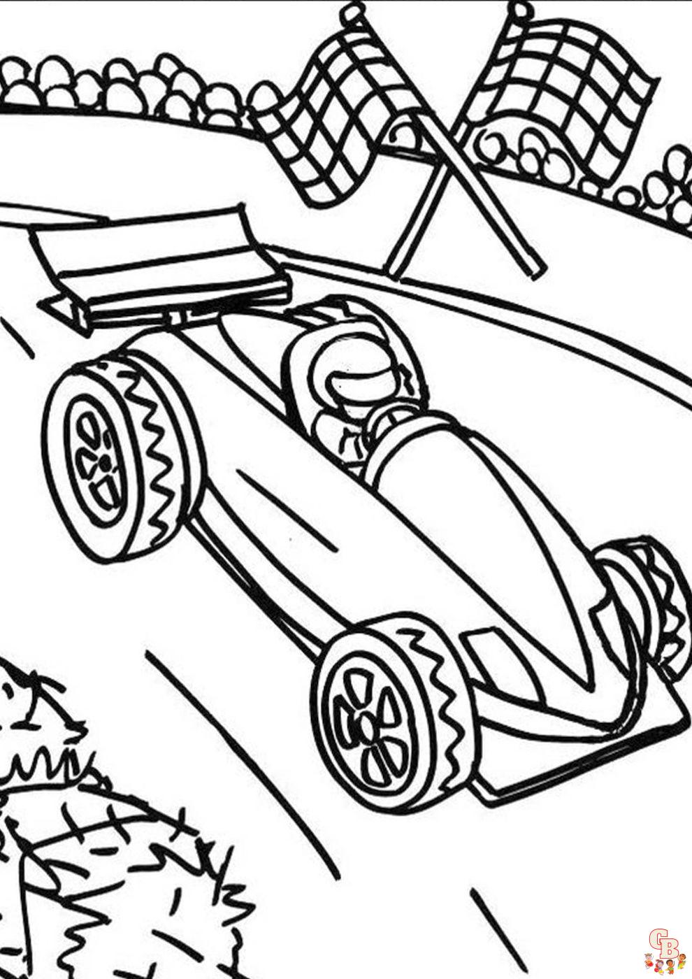 Race Car Coloring Pages - Free Printable Sheets for Kids | GBcoloring