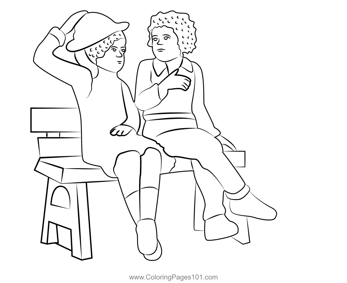 Couple Sitting On Bench Coloring Page for Kids - Free Valentine's Day  Printable Coloring Pages Online for Kids - ColoringPages101.com | Coloring  Pages for Kids