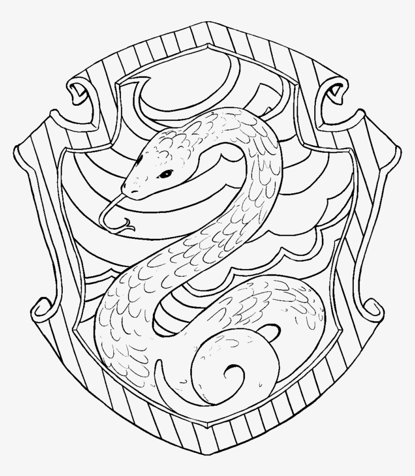 Slytherin Lineart - Harry Potter Coloring Pages Hedwig - Free Transparent  PNG Download - PNGkey