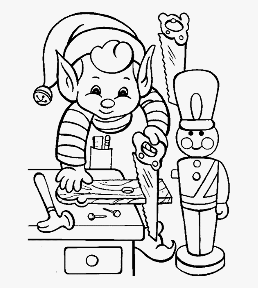 Christmas Coloring Pages Of Elves Christmas Elf On - Boy Christmas Coloring  Pages, HD Png Download - kindpng