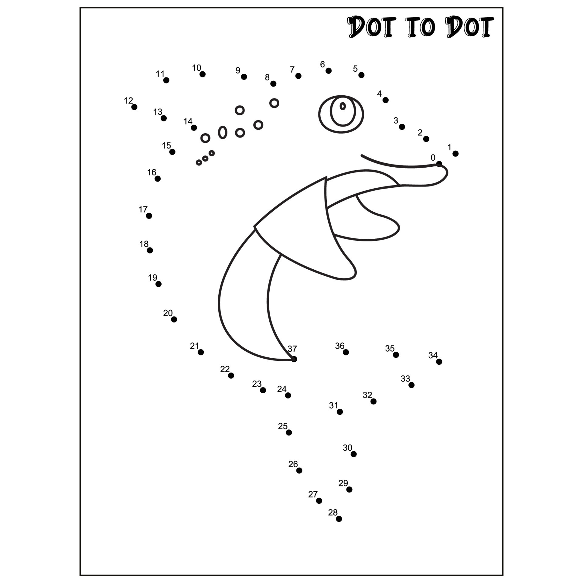 Dolphin connect the dots Dot to Dot activities 11724477 Vector Art at  Vecteezy