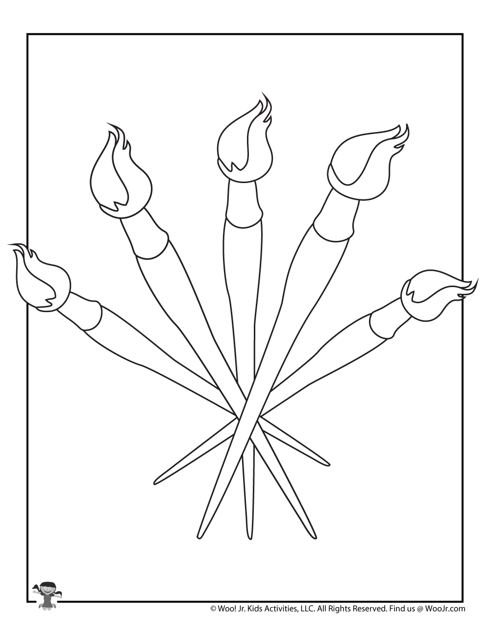Art Paint Brushes Coloring Page for Kids | Woo! Jr. Kids Activities :  Children's Publishing