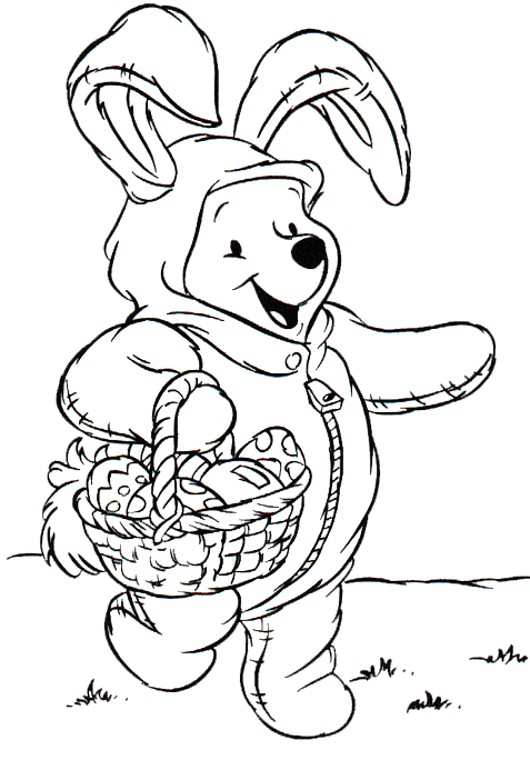 Pooh Easter coloring page. | Disney coloring pages, Easter coloring book, Easter  coloring sheets