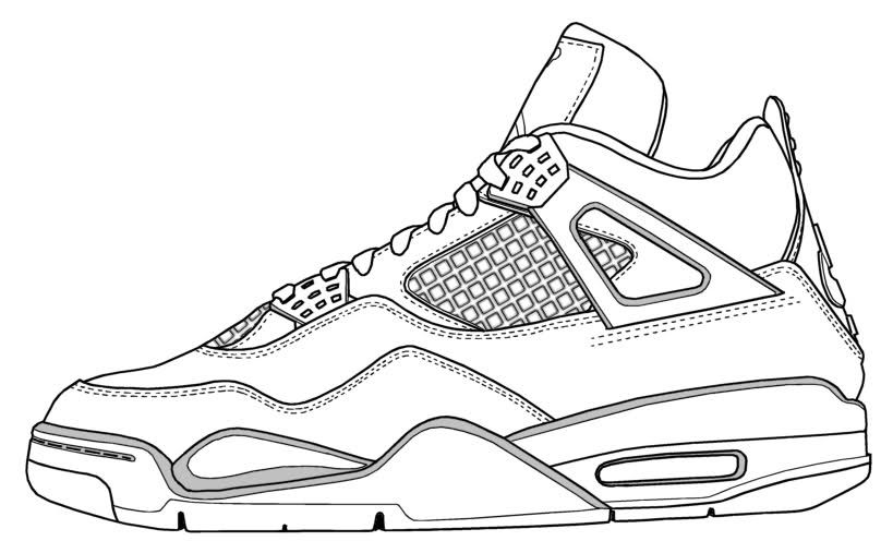 Best Coloring: Air Jordan Coloring Pages Shoes Air Jordan 4 ...