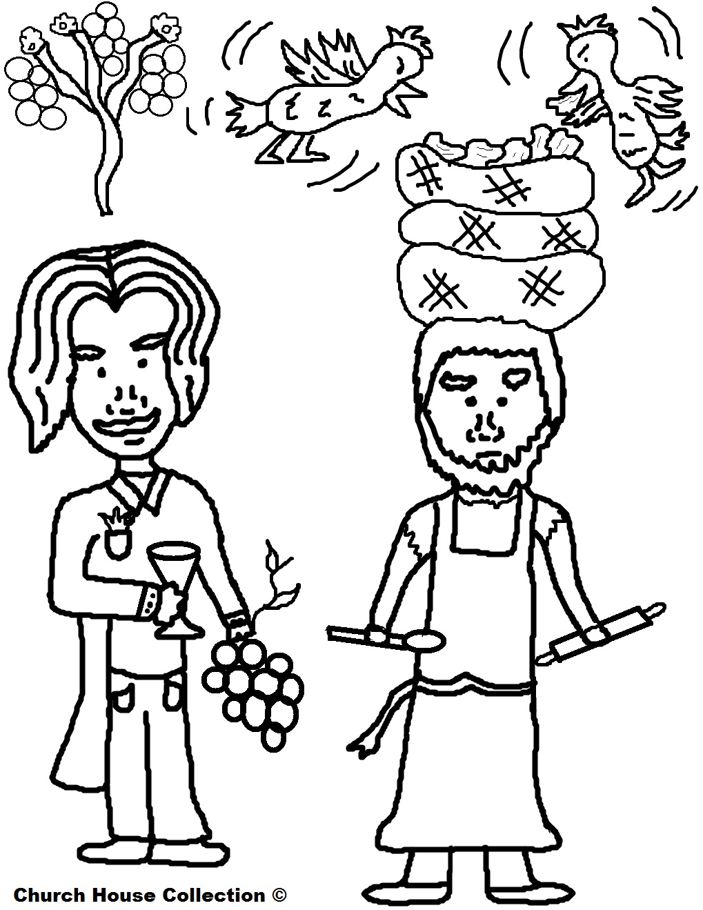 Josephs Butler and Baker Dreams Coloring Page