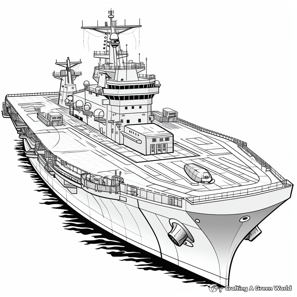 Warship Coloring Pages - Coloring Nation