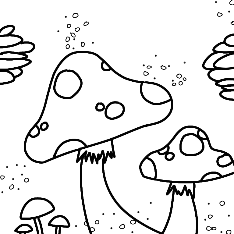 cottage/goblincore coloring pages ...