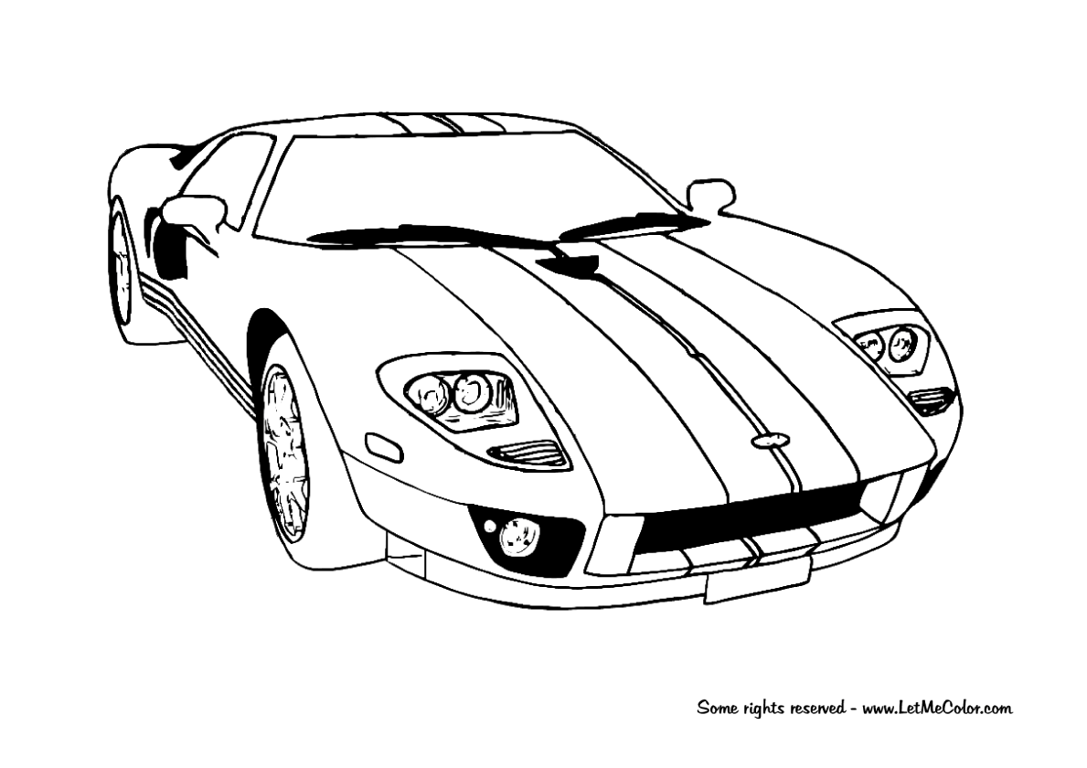 Ford GT Racing Car Coloring Page ...