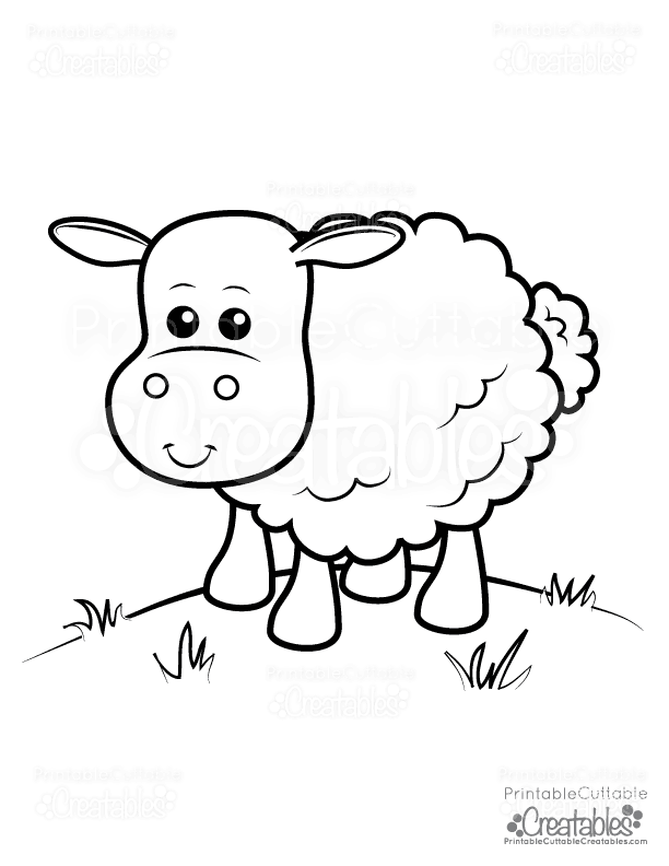Cute Sheep Free Printable Coloring Page
