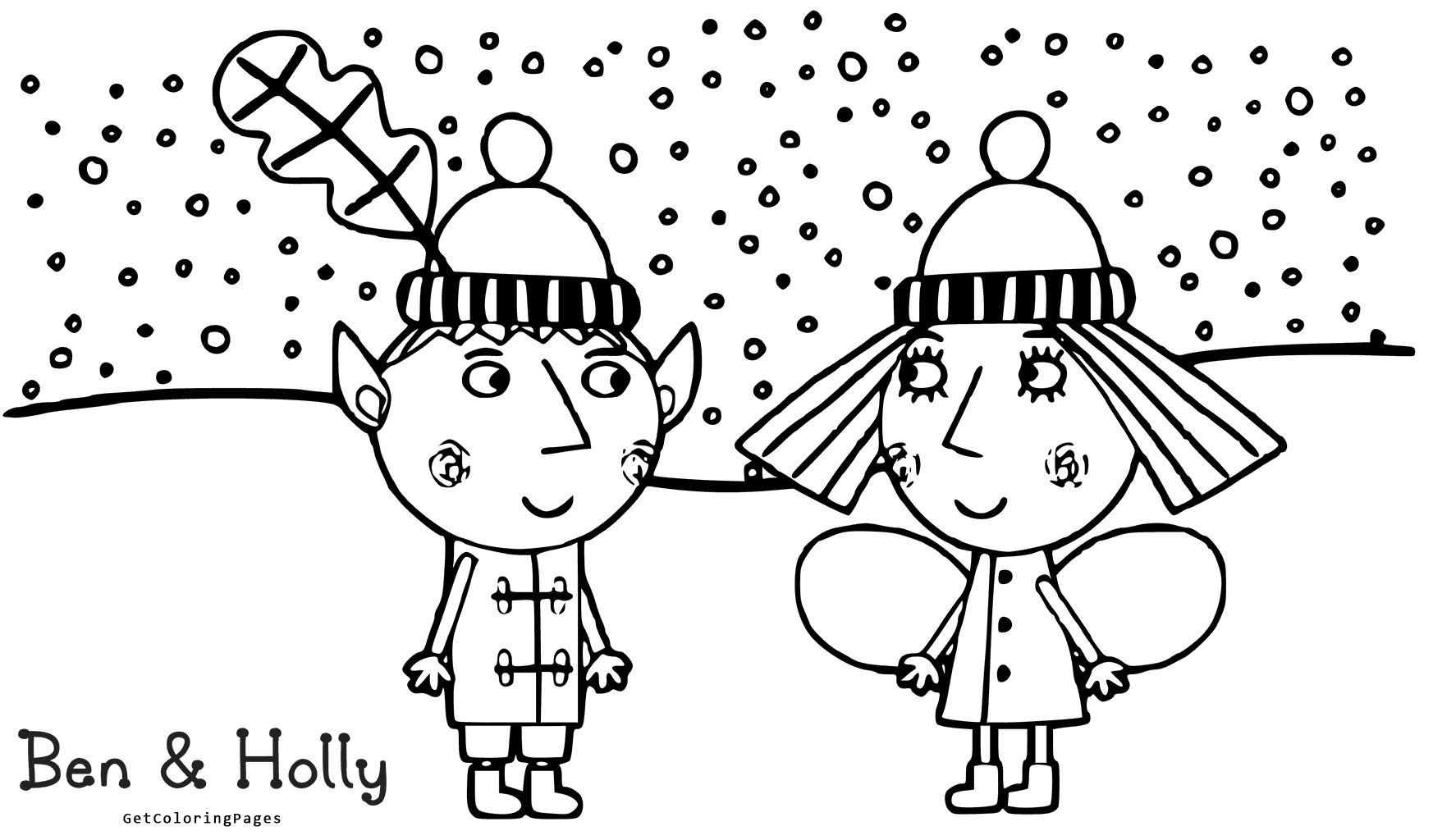 Ben and Holly Little Kingdom Snow Coloring Pages - Get Coloring Pages