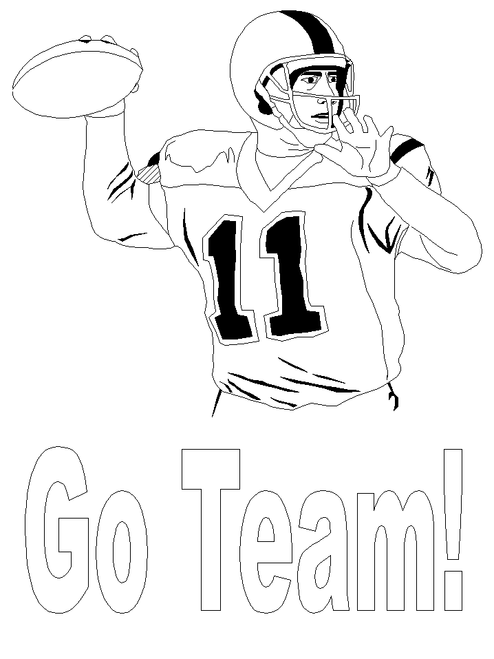 Football Player Coloring Sheet - Coloring Pages for Kids and for ...