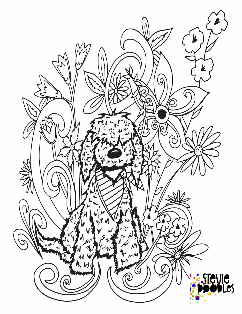 Free Golden Doodle Coloring Page — Stevie Doodles Free Printable Coloring  Pages