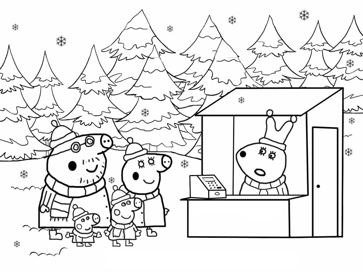 Peppa Pig coloring pages. Her family and friends. Print online