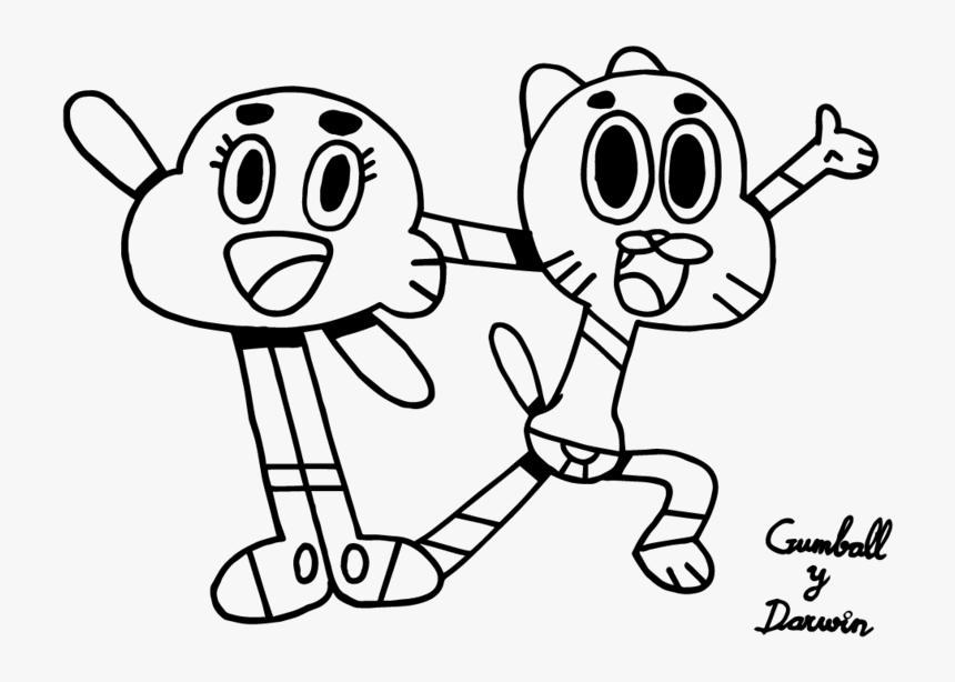 Amazing Gumball Coloring Pages - Cartoon, HD Png Download , Transparent Png  Image - PNGitem