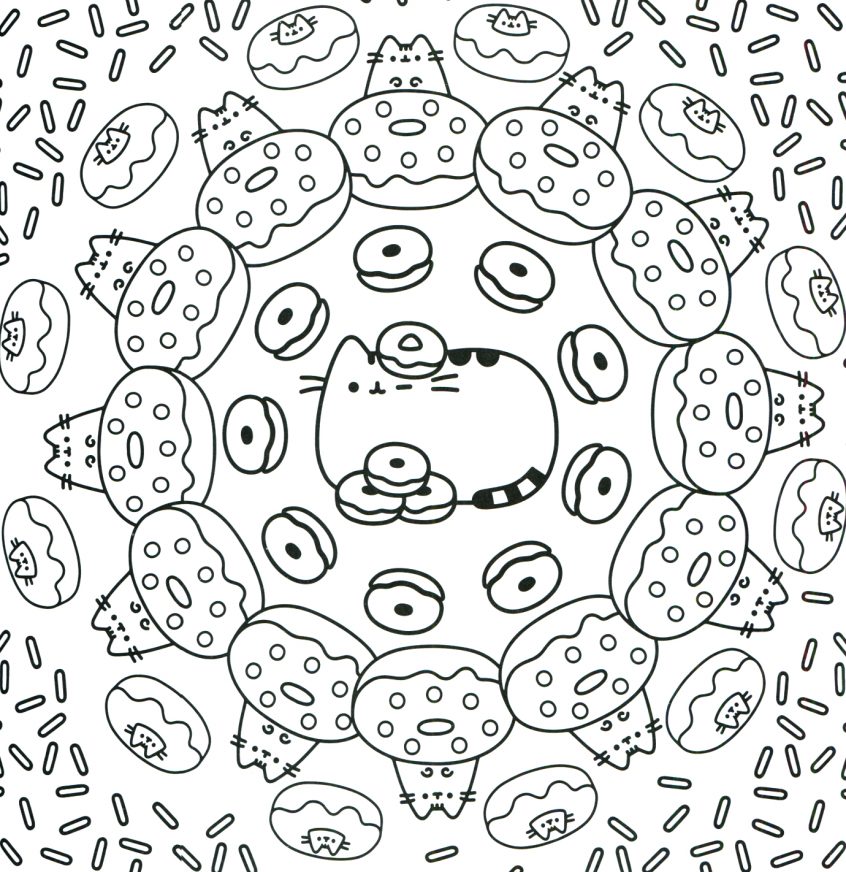 Pusheen is listening to some sweet tunes Coloring Pages - Pusheen Coloring  Pages - Coloring Pages For Kids And Adults