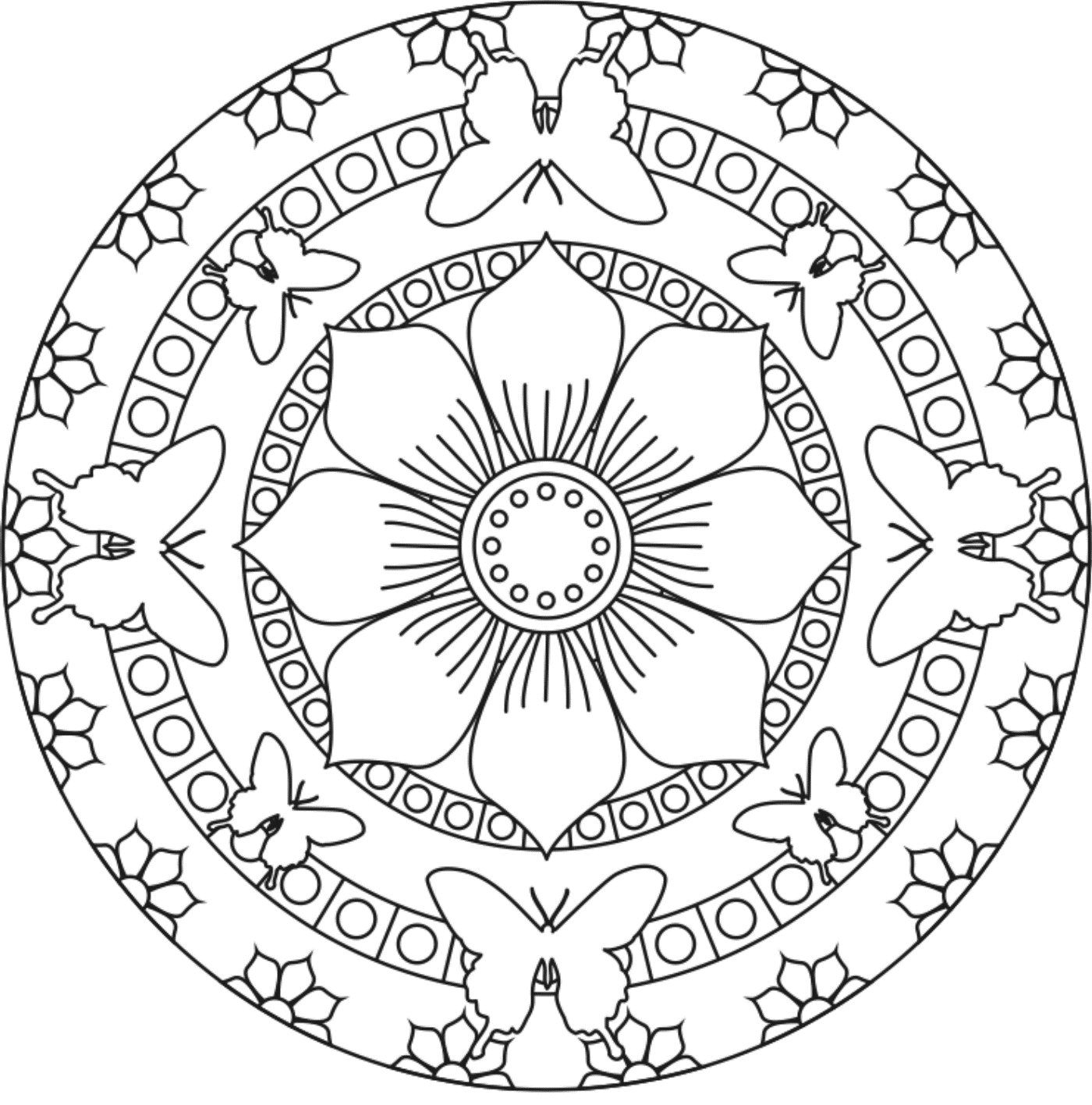 Flower mandala coloring pages to download and print for free