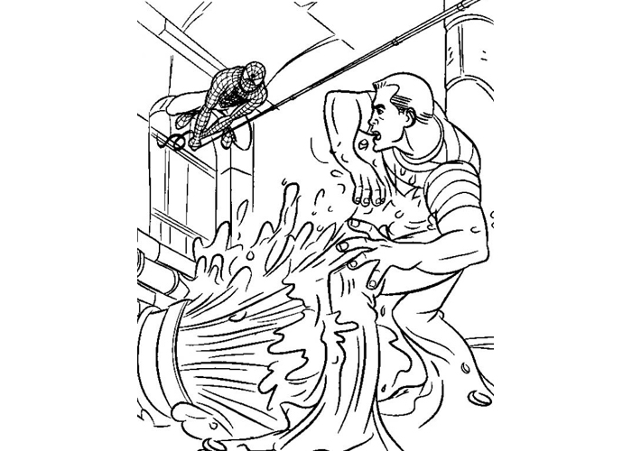 Spiderman and Sandman coloring pages
