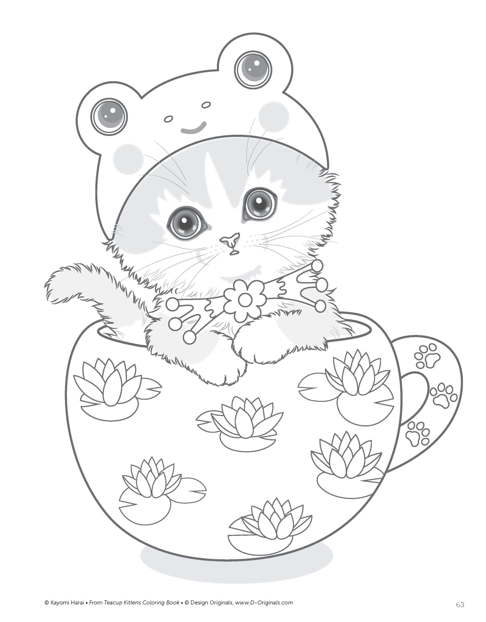 Coloring Book : Teacup Kittens Kayomi Harai Adultoring Pages Angel ...