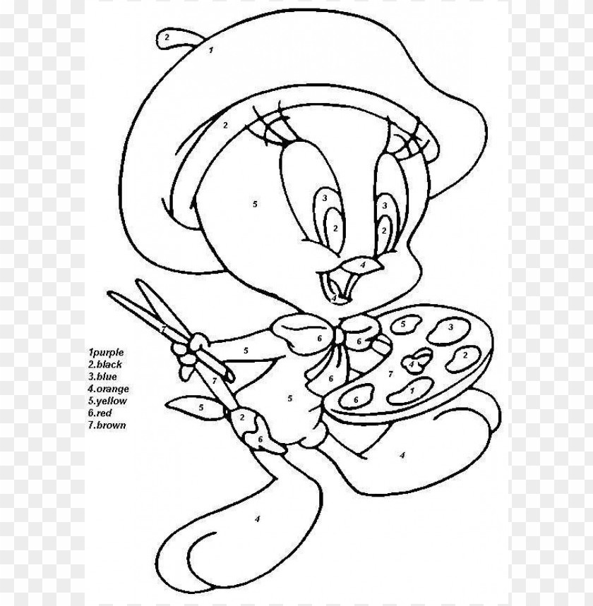 disney color by number coloring pages PNG image with transparent background  | TOPpng