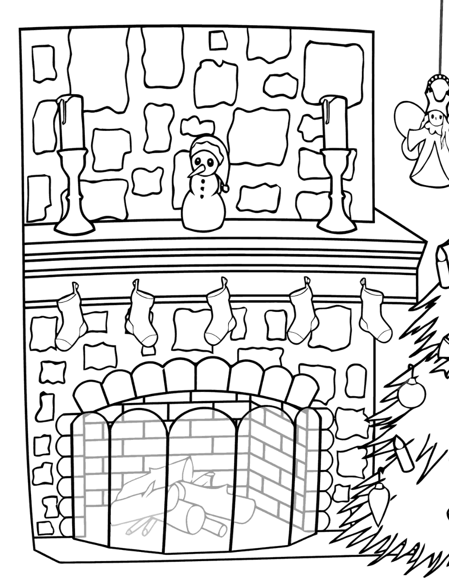 Fireplace coloring pages | Coloring pages to download and print