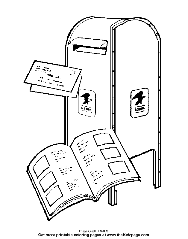 Mailbox coloring pages for kids