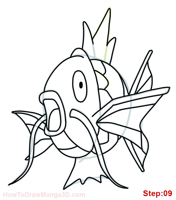 How to draw Magikarp Pokemon - MANGAJAM.com