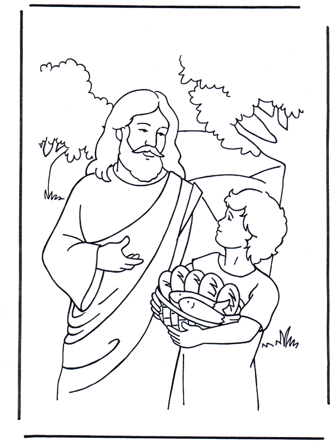 jesus feed the 5000 coloring pages - Clip Art Library