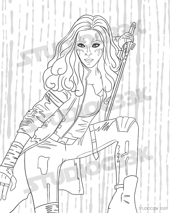 Gamora Printable Digital Download Coloring Page | Etsy