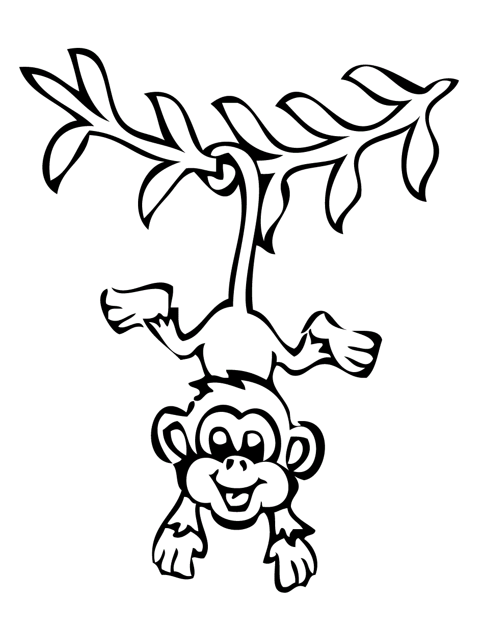 Monkey Coloring Pages - Printable Free Coloring Pages