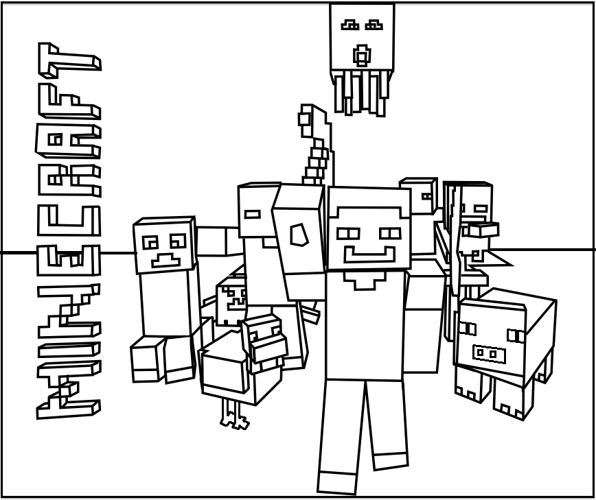 minecraft coloring pages mobs pdf - Free Coloring Pages