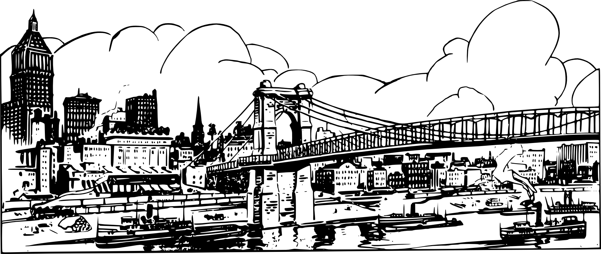 City Skyline Coloring Page - High Quality Coloring Pages