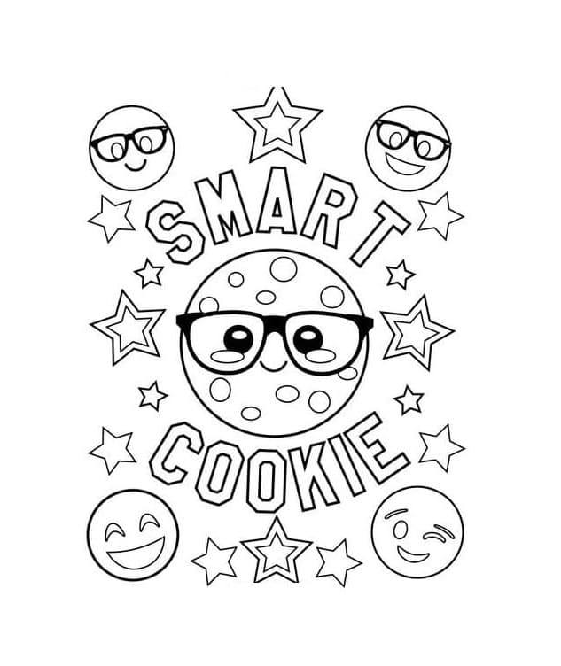 Smart Cookie Emojis Coloring Page - Free Printable Coloring Pages for Kids
