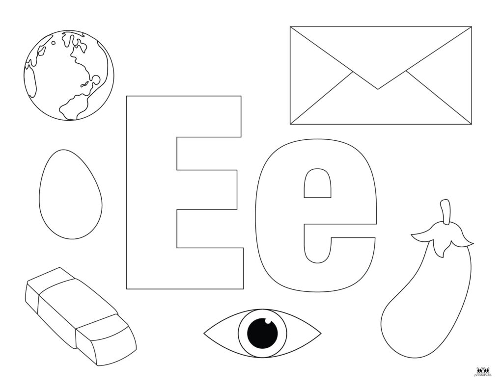 Letter E Coloring Pages - 15 FREE Pages | Printabulls