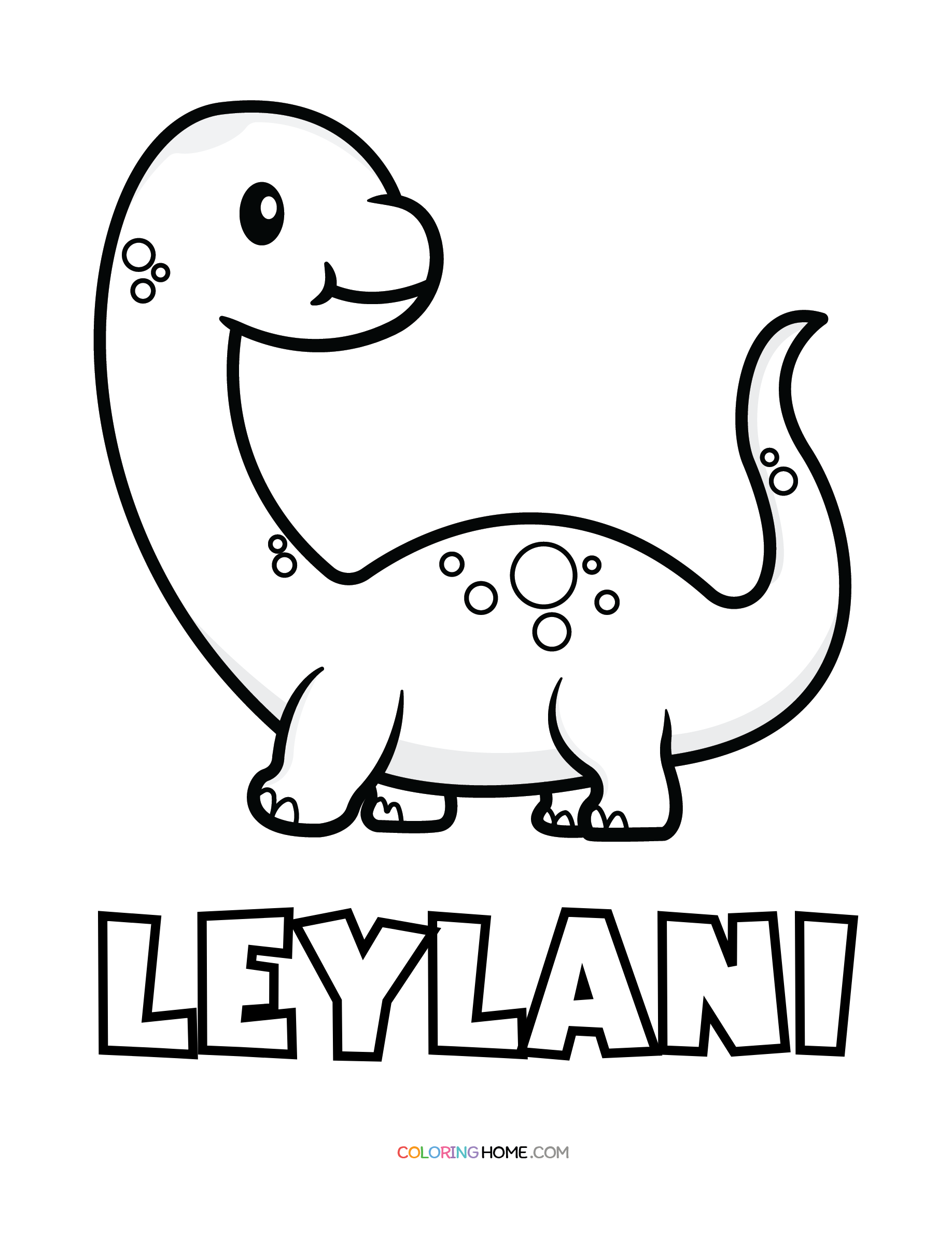 Leylani dinosaur coloring page