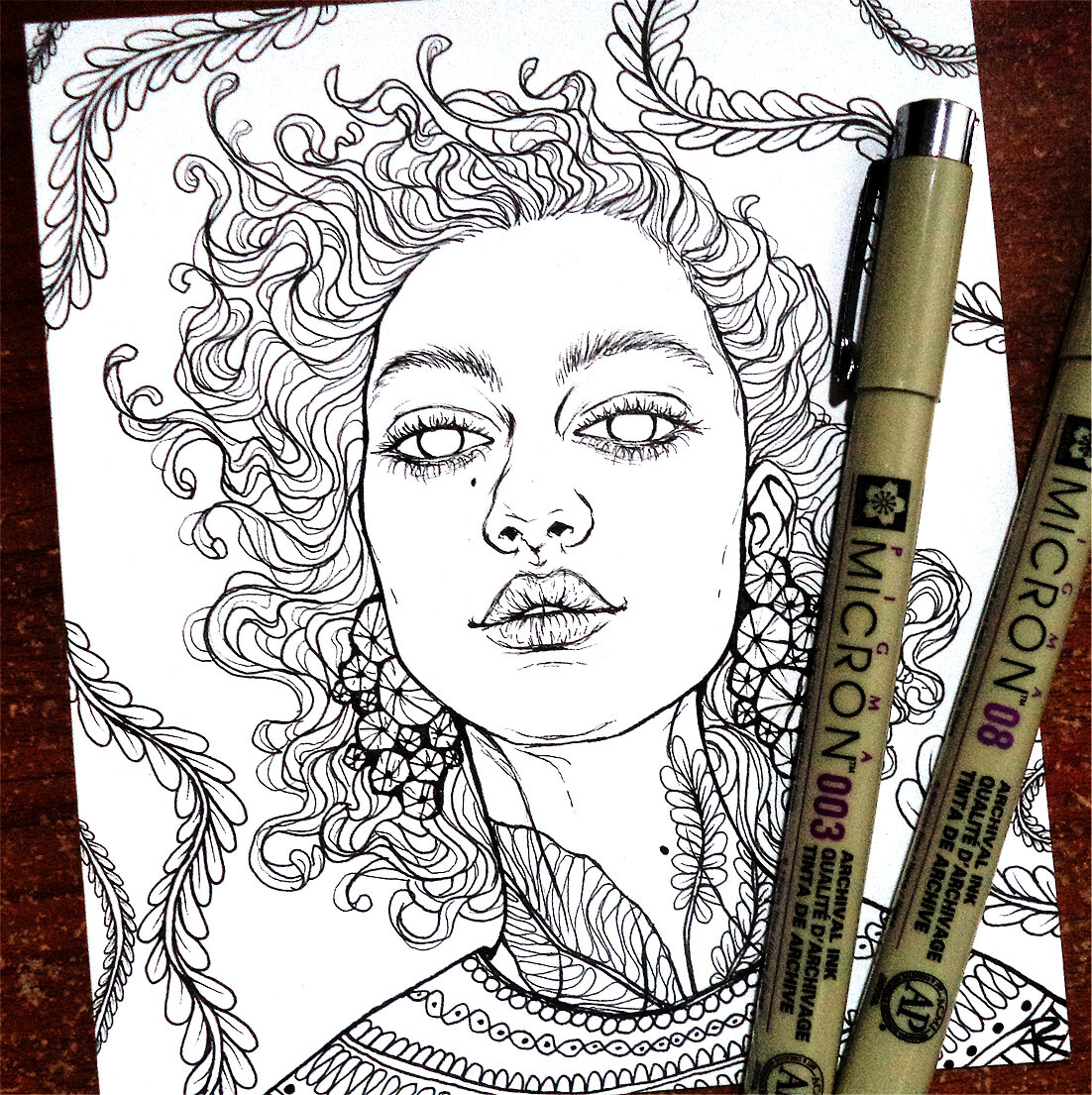 ArtStation - Printable Coloring Page (Curly Hair Girl) | Artworks