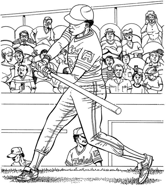 Minnesota Twins Batter Baseball Coloring Page | Purple Kitty