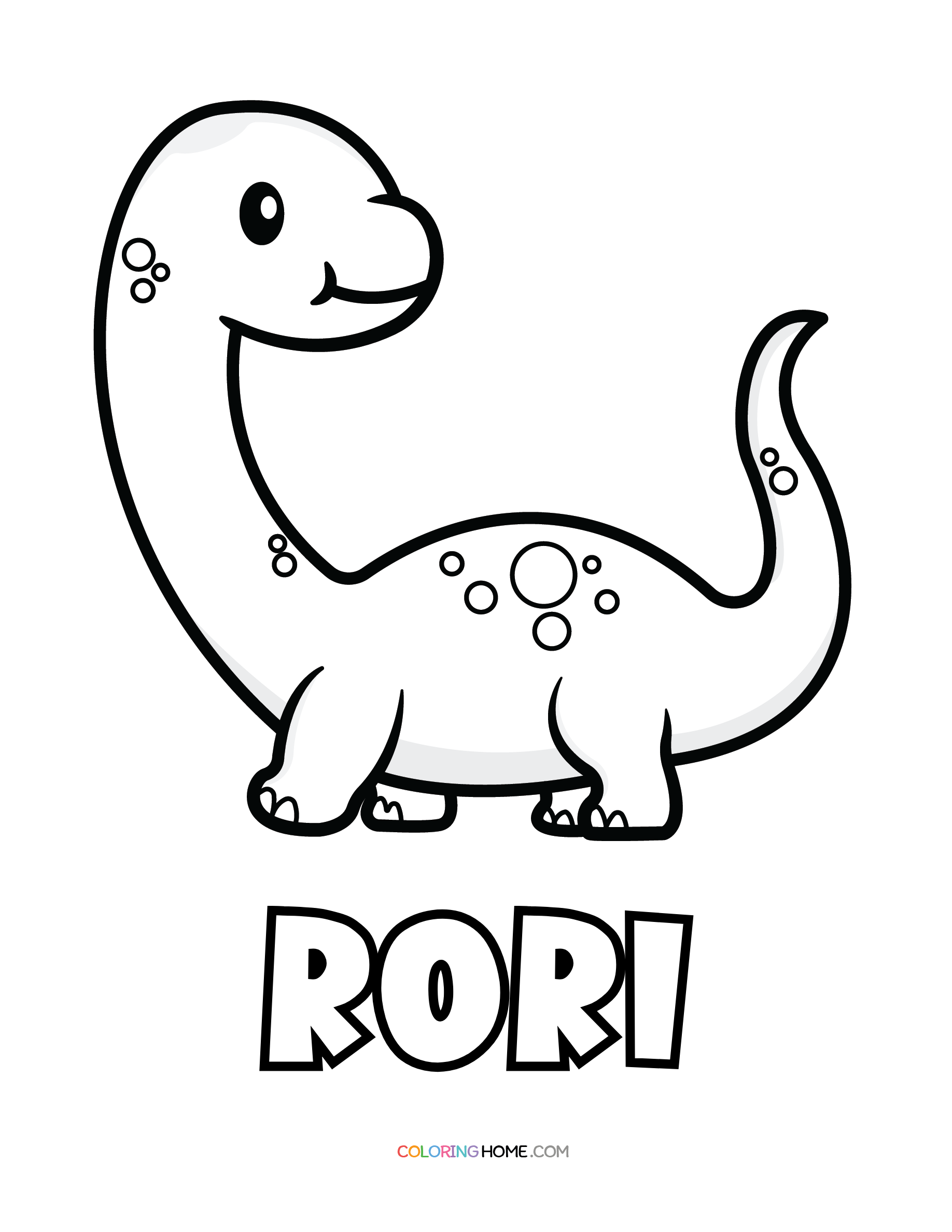 Rori dinosaur coloring page