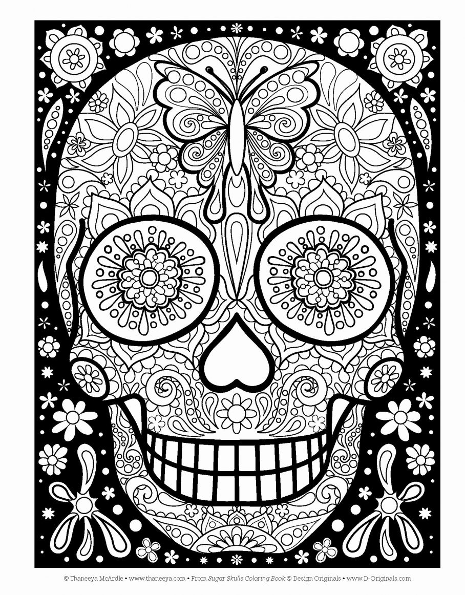 Sugar Skulls Coloring Pages To Print Free Printable Sugarveil Adult Day Of  The Dead Art Couple Cat — Golfrealestateonline