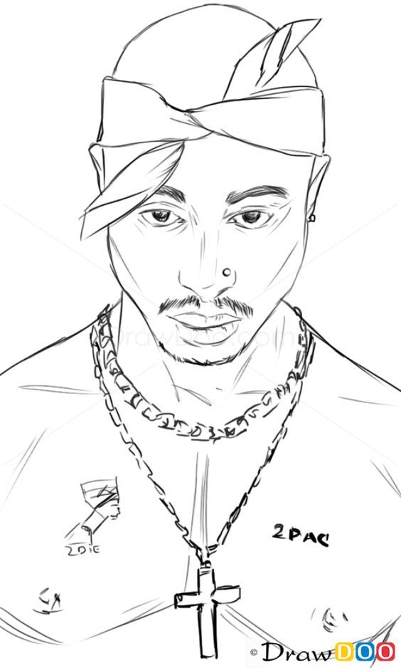 How to Draw Tupac Shakur, Famous Singers | Tupac artwork, Tupac art, Rapper  art